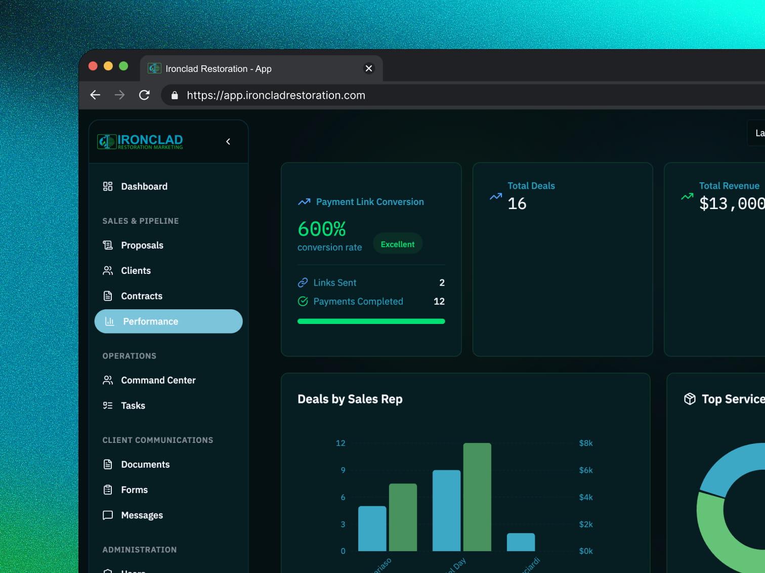 SaaS — Ironclad Restoration Dashboard